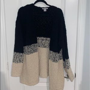 Black and Tan oversized cardigan